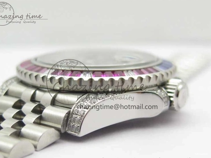 Jubilee Bezel Best II Blue Diamonds GMF Red SA3285 CHS Steel 904L Black On Dial V3 GMT-Master Bracelet Edition 0401